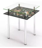 Glass dining table D-01-1 with tempered glass and chrome legs order